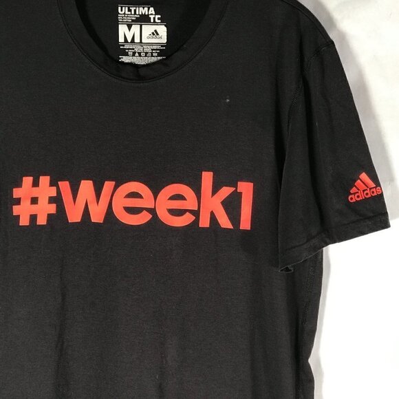 ADIDAS Men Medium Black Workout Athletic Tee Short Sleeve T Shirt - Picture 4 of 7